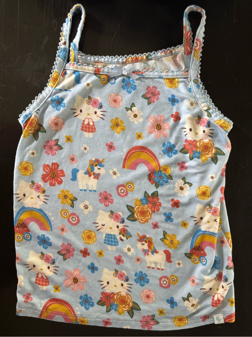 Posh Peanut Light Blue Hello Kitty Floral Rainbow Camisole
